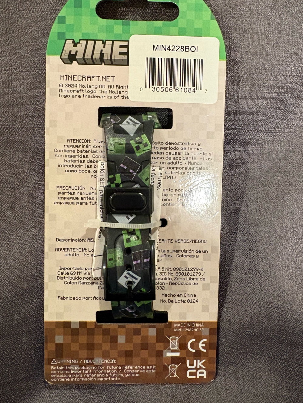 Minecraft Creeper LED Kids Watch - Picture 3 of 3